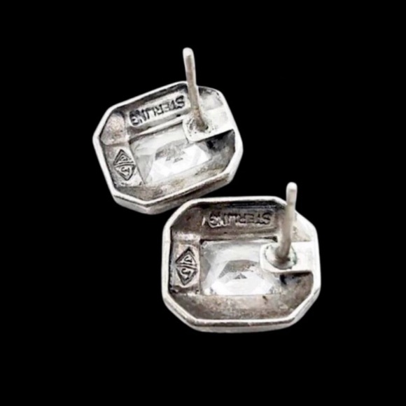 JUDITH JACK Sterling Silver Marcasite Faceted CZ Vintage Earrings - Picture 3 of 16